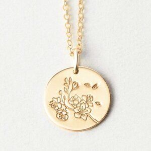 Cherry Blossom March Flower Japanese Necklace